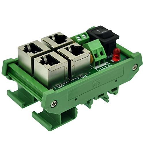 DIN Rail Mount Passive RJ45 PoE Power Injection Board - 12VDC - 60VDC 2 ports 10/100Mbps