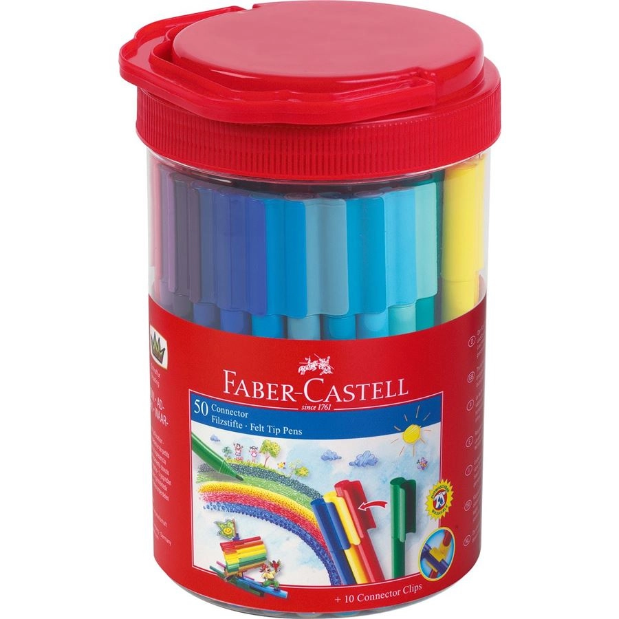 Faber-Castell Connector Coloring Pens - 60-piece 60 Colours medium-point