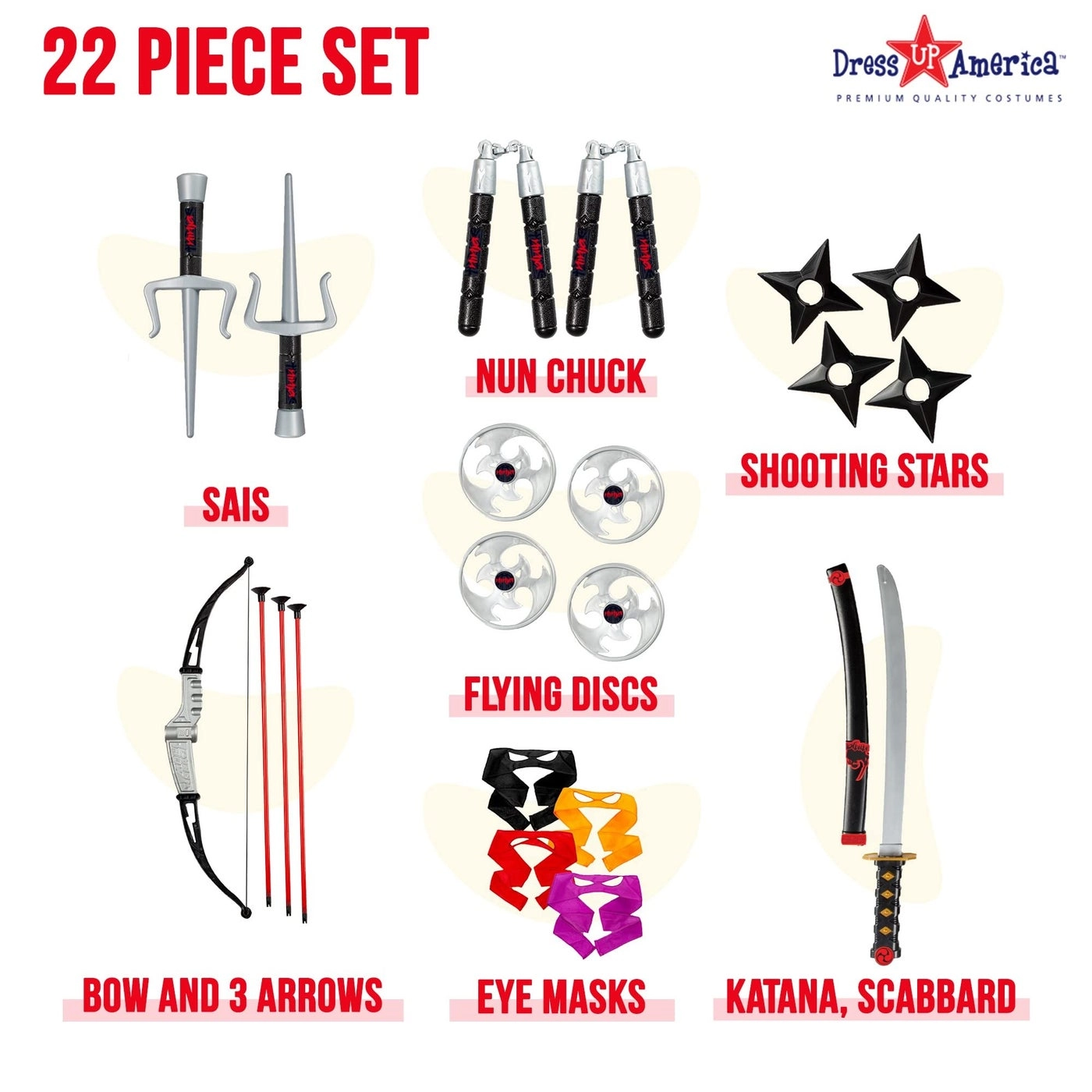Katana + Bow & Arrow + Eye Masks