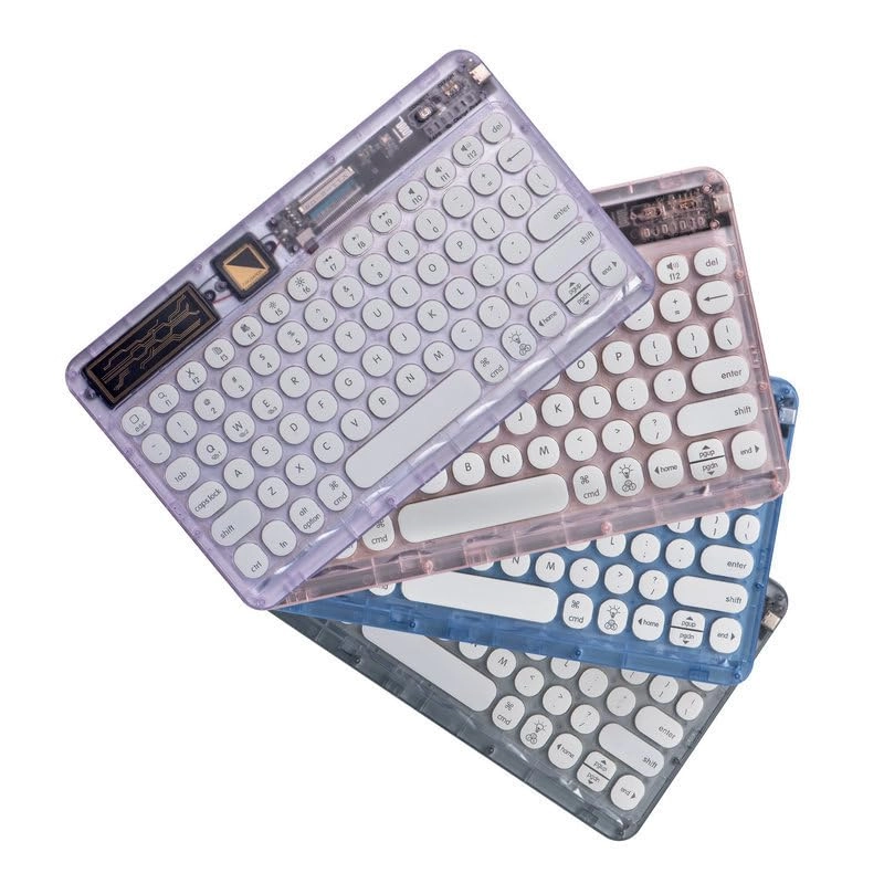 Bluetooth Keyboard - Transparent Purple Multi-Device Rechargeable