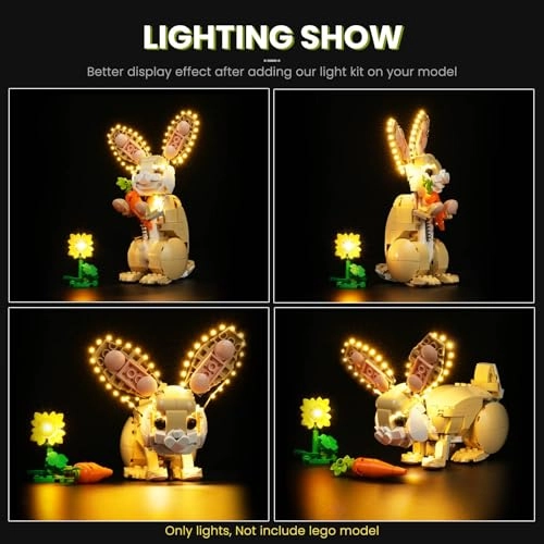 Light kit Compatible with Lego Cute Bunny 31162 - LED USB Powered