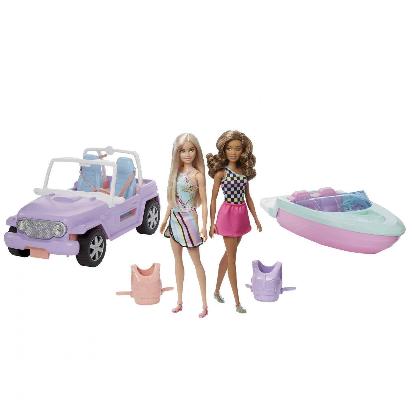 Barbie Dolls and Vehicles - Black Plastic 7 piece(s)