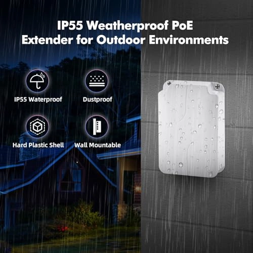PoE Extender - 4 ports 24W 44-57V IEEE802.3af/at 10/100Mbps