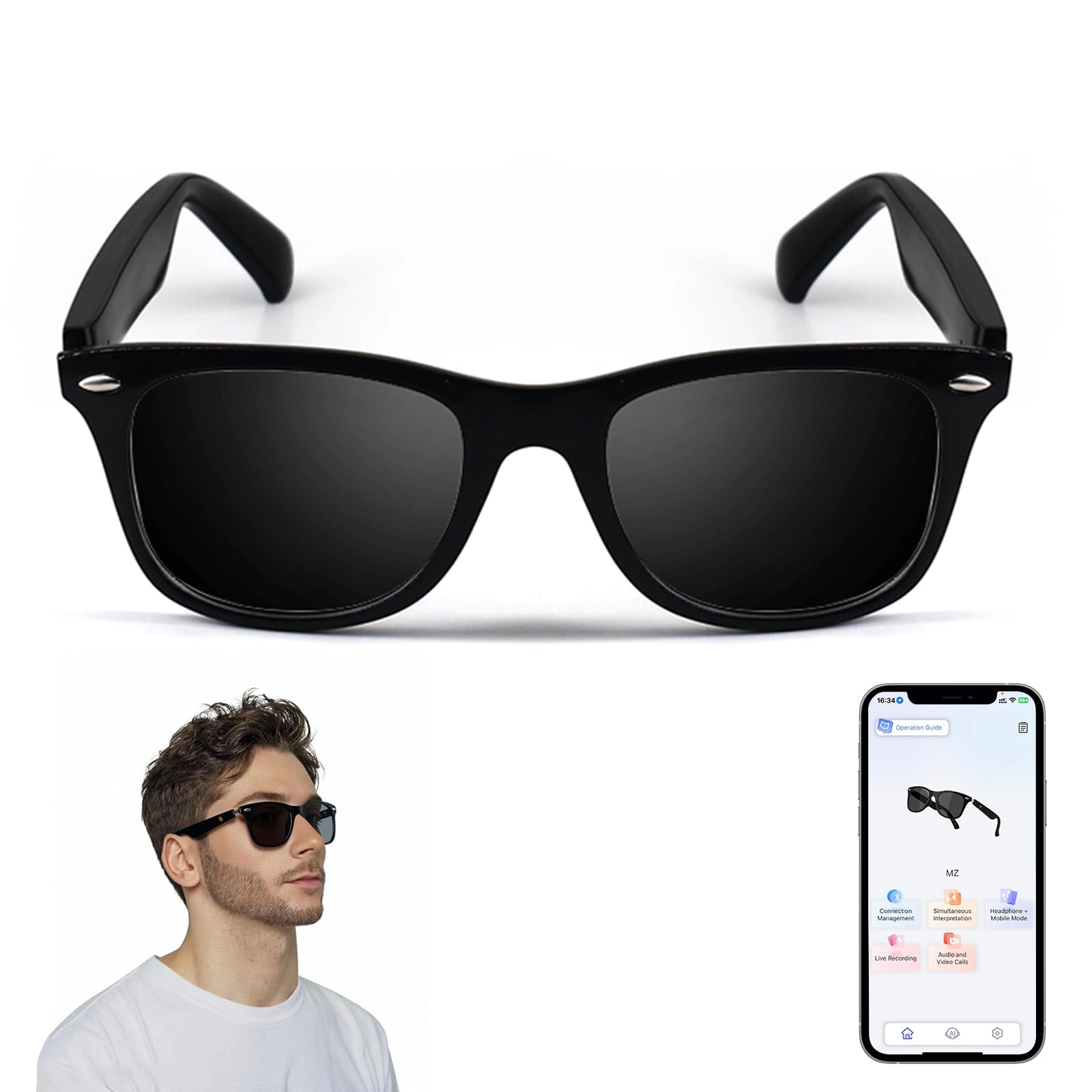 MZ08-AI - 110+ Languages Real-Time Translation Bluetooth Audio
