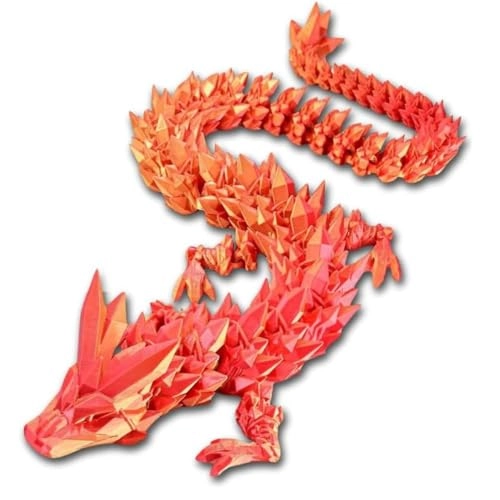 3D Printed Dragon - 27" Articulated Crystal