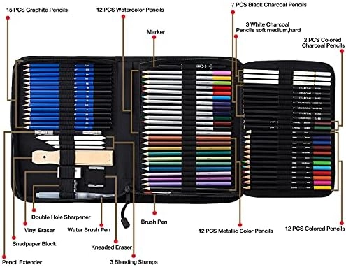 Drawing Set - 76 Pack 3-Color Sketchbook