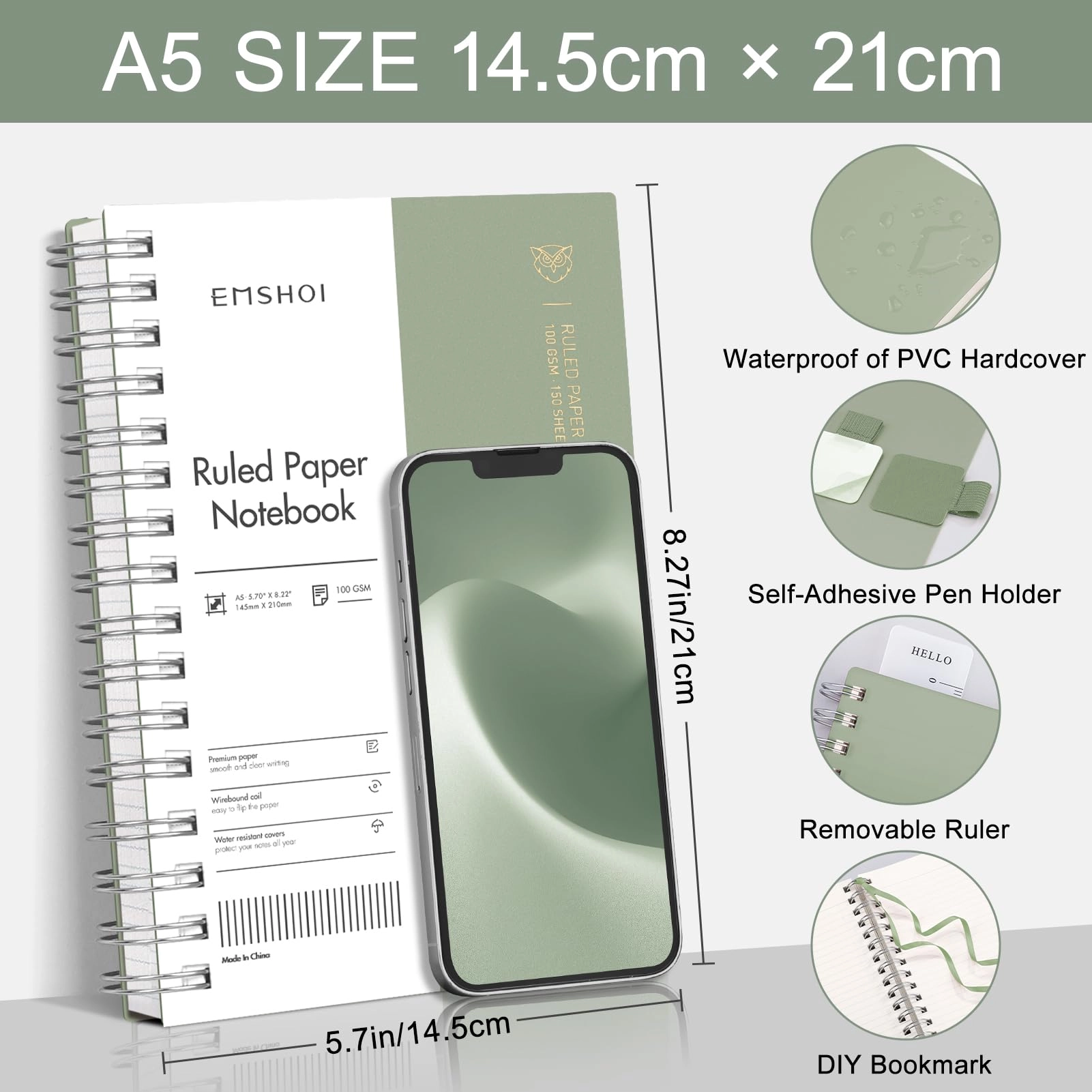Notebook A5 Spiral - Lined 150 Sheets