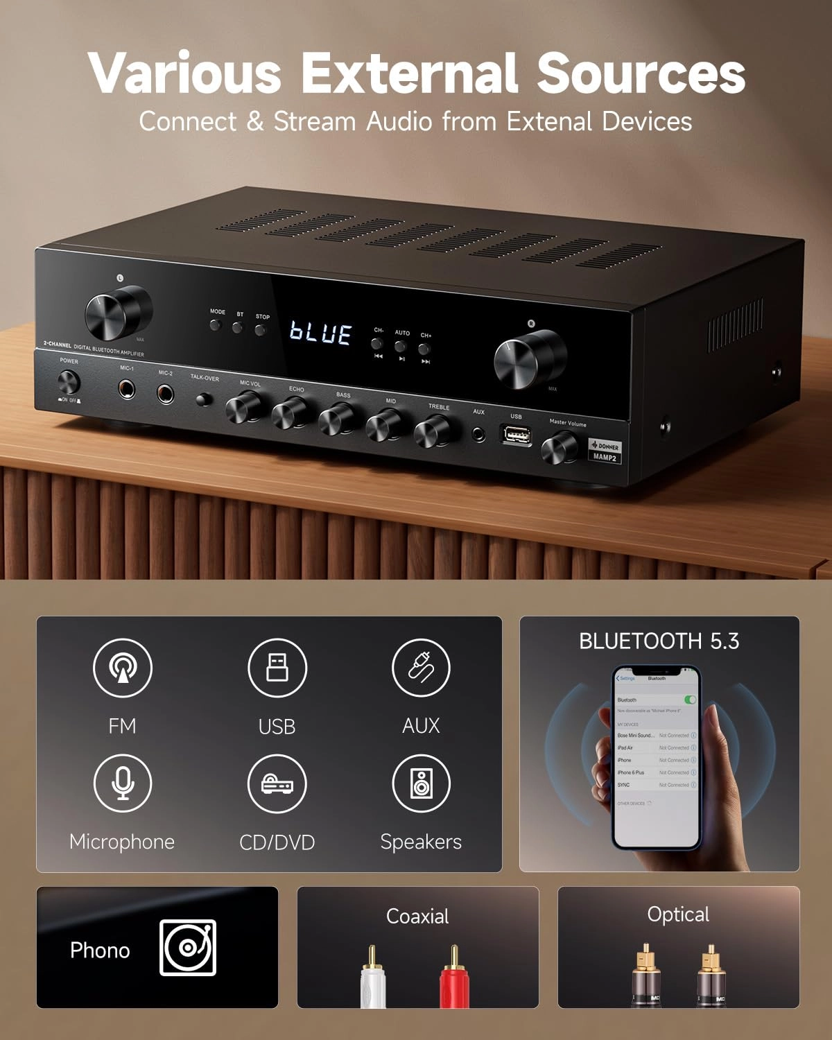 MAMP2 - 600W Peak 2 Channel Bluetooth 5.3