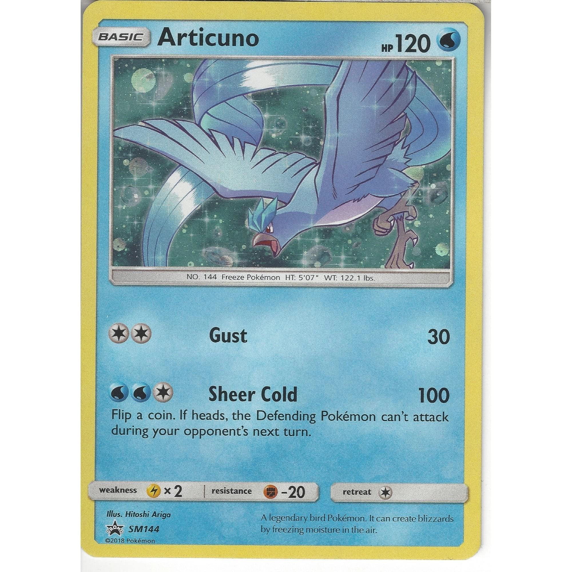 Pokémon Articuno SM144 - Holo Sun & Moon Promo Series + Toploader