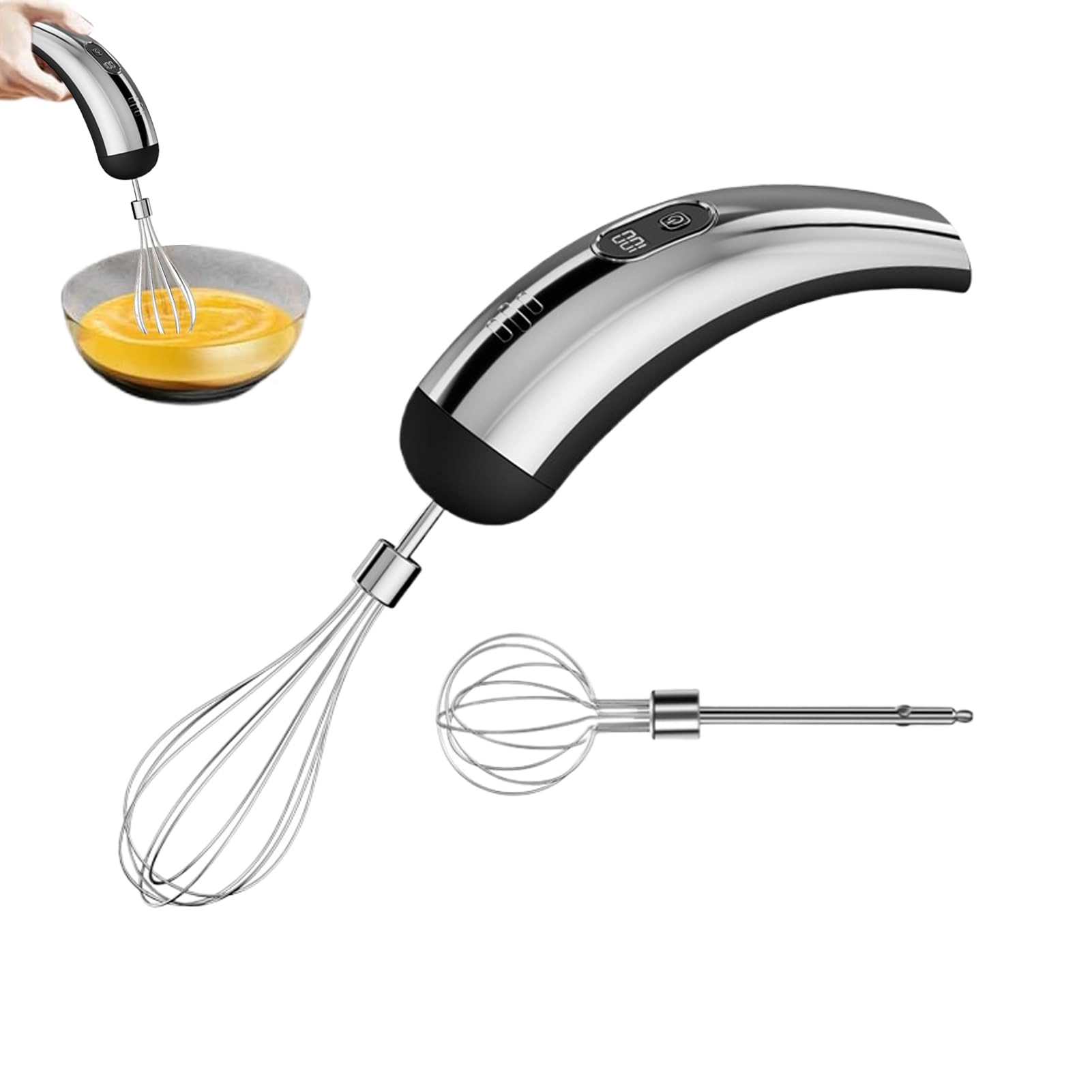 Generic Electric Whisk - Stainless Steel 5-Speed Cord-Free