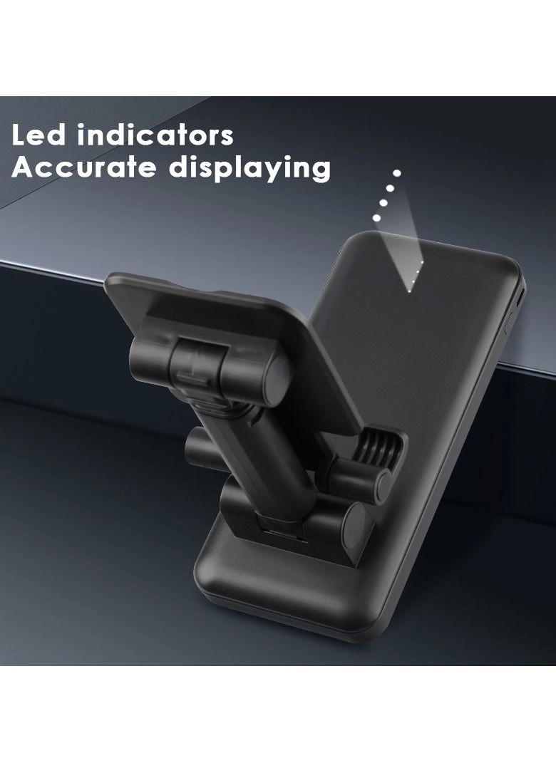 Dual Charge Interface Phone Stand with Power Bank - 10000 Watt-hour