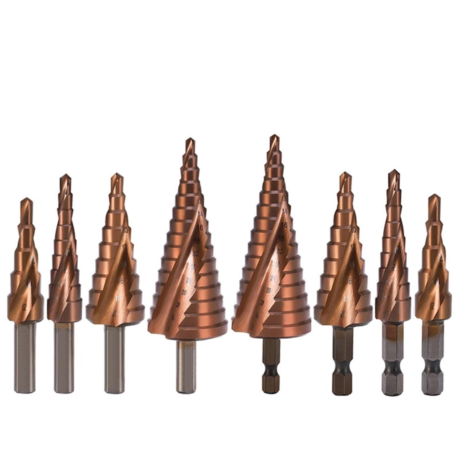 Cobalt Cone Step Drill Bit - Cobalt 1 Piece 3-12/3-14/4-12/4-20/4-22/4-25/4-32/5-21/5-27/6-24mm