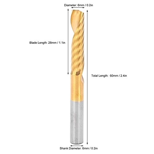 Spiral Router Bits - 6mm 6mm 5pcs