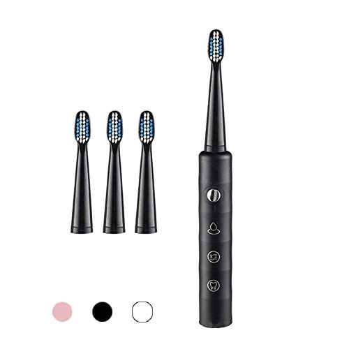Sonic Toothbrush - 4 Brush Heads 3 Modes Black