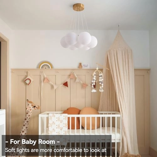 Milk glass bubble chandelier - 70.87inch