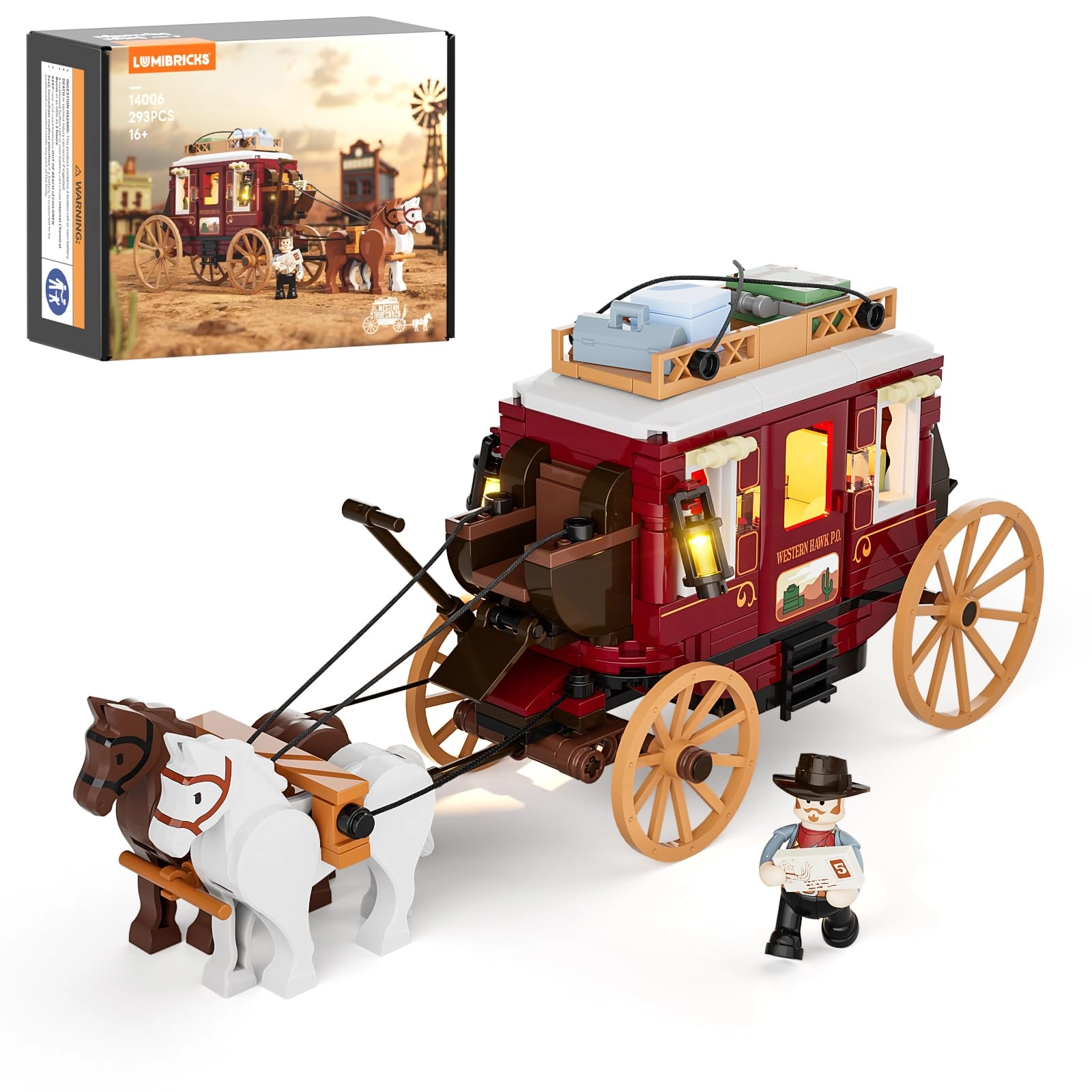 Lumibricks Western Stagecoach - 293 pcs for ages 16+