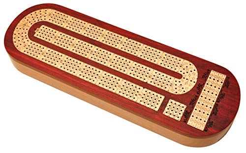 Continuous 4 Track Cribbage Board - Blood Wood Maple Wood