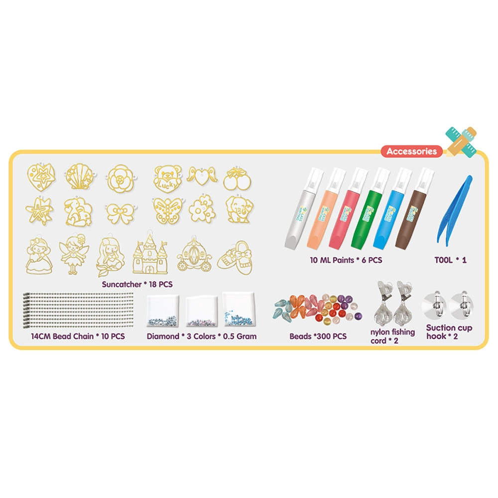 DIY Crystal Pendant Making & Coloring Set - XL Princess