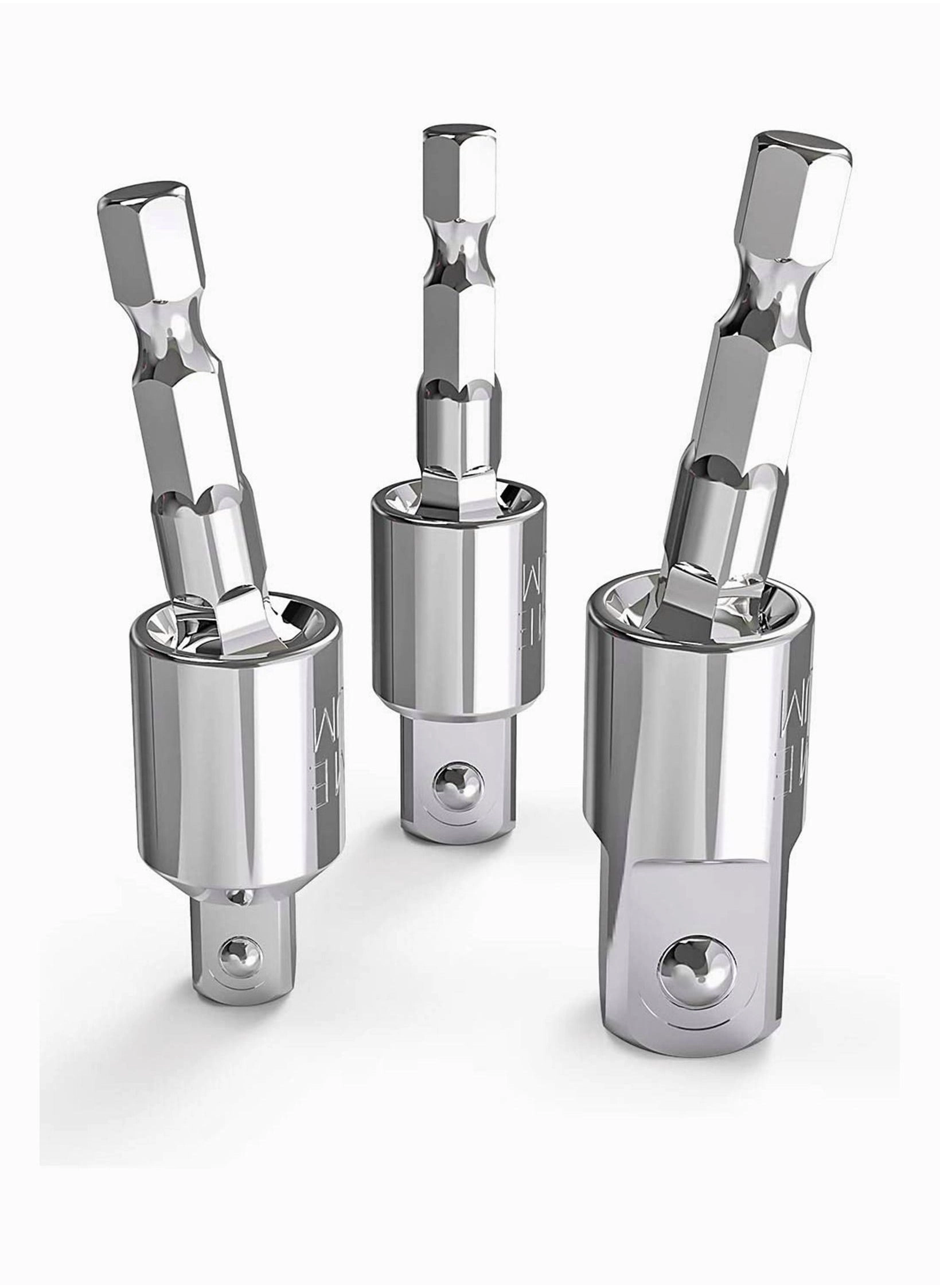 Y&D Power Drill Sockets Adapter - Impact Driver Rotatable Hex Shank 1/4" 3/8" 1/2"