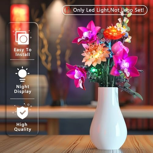 Light Kit for LEGO Pretty Pink Flower Bouquet 10342 - Plastic