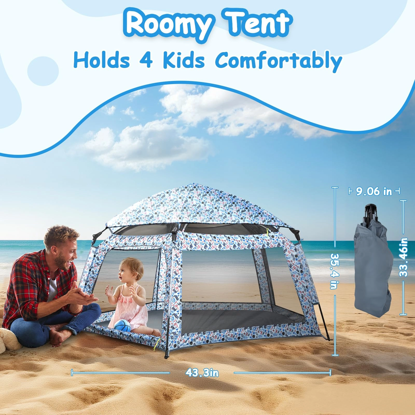 Kids Pop-up Playtents - 175 x 110 x 90 centimetres Green Forest