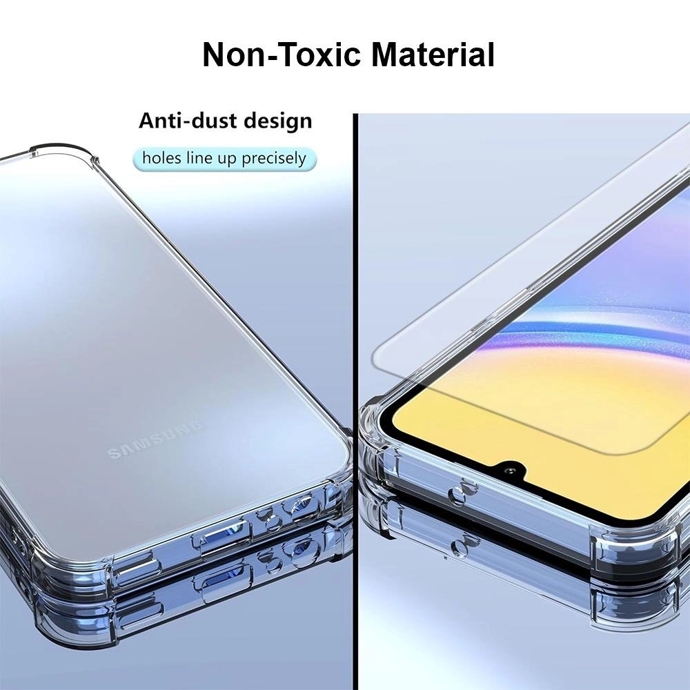 Transparent Cover + Tempered Glass Case for Samsung Galaxy A17