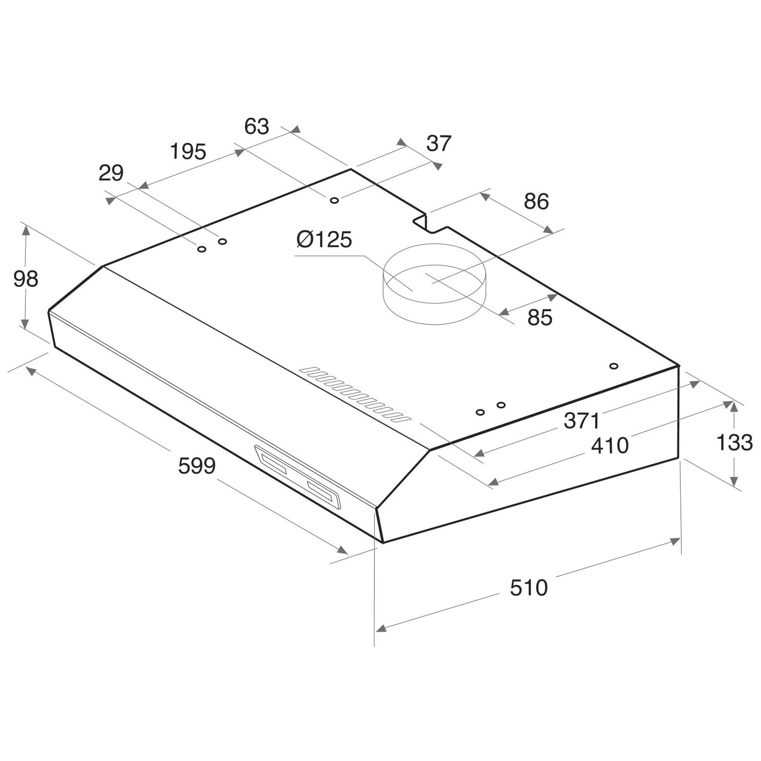 Built In Hood - Chimney Hood Stainless steel