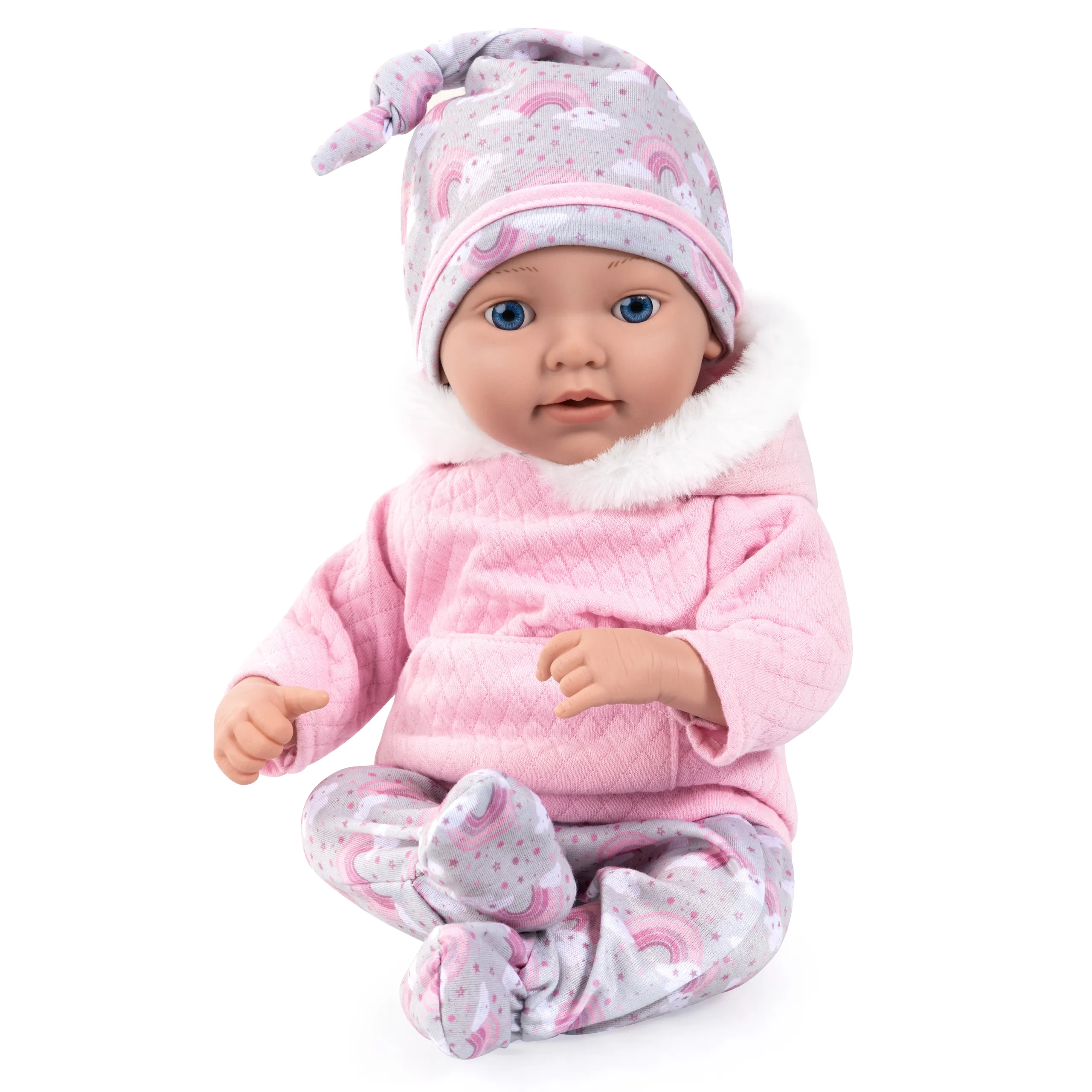 Reborn Baby Doll Playset - 38 cm Pink Ages 18 months+ Set