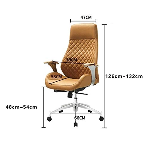 Desk Chair - PU Leather Brown High Back