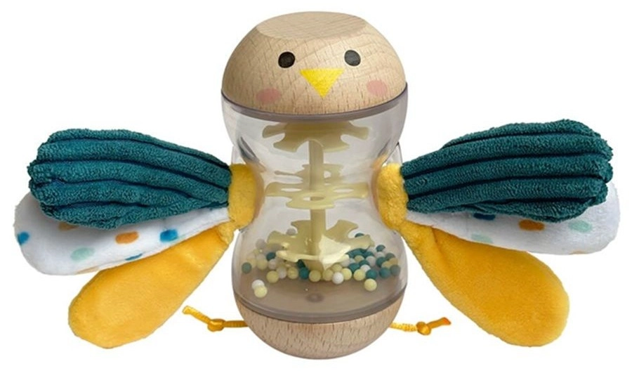 Eurekakids Cucu Bird Rattle - 0 month & above wood, plastic and fabric