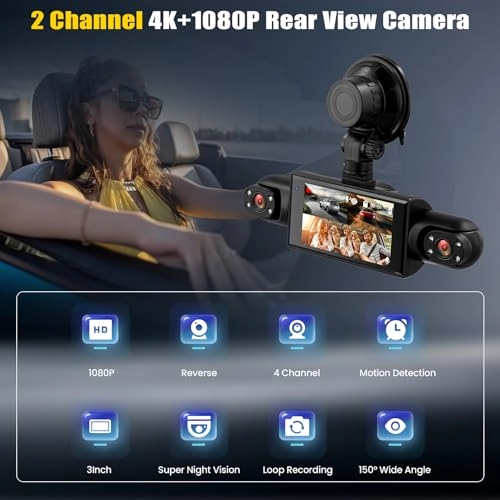 4 Channel Dash Cam - 1080P