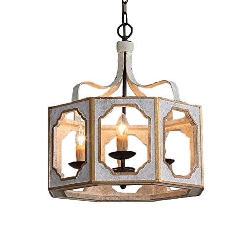 Wood Old Craft Decorative Lamps - E14 Retro gray