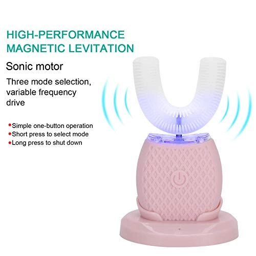 UShaped Head Electric Toothbrush - 360 Degree Pink Pig