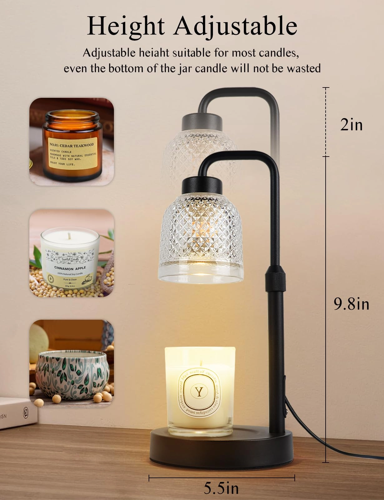 Candle Warmer Lamp - Timer Dimmable Adjustable