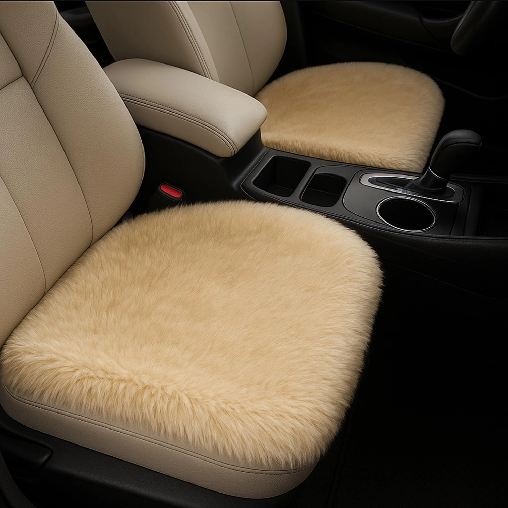 JSRK and Chhari Incorporation- 9053247272, JSRK and Chhari Incorporation- 9053247272 Car seat pad/cover - 3-Piece Beige Rabbit Fur