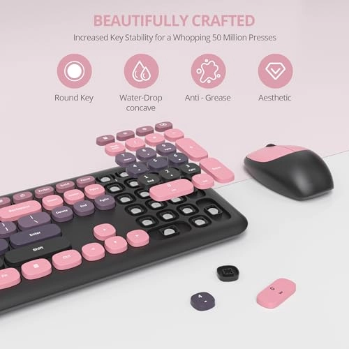 Quiet Keyboard and Mouse - QWERTY Wireless