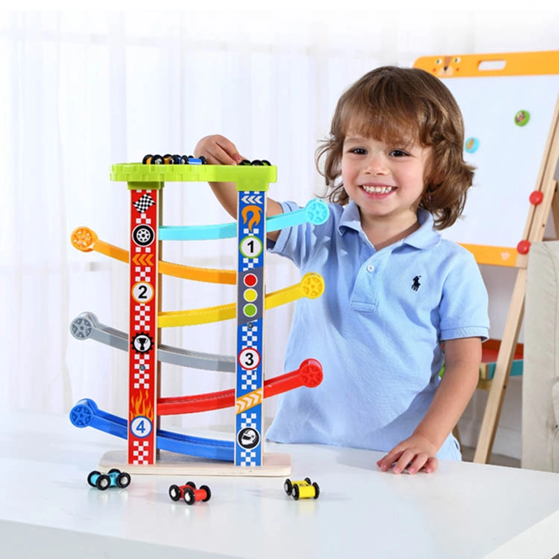 Wooden Sliding Tower Playset - Suitable for 18 months and above 8pcs