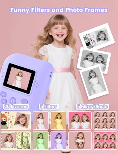 Kids Print Camera - Instant Printing 1080P Videos Red Bundle