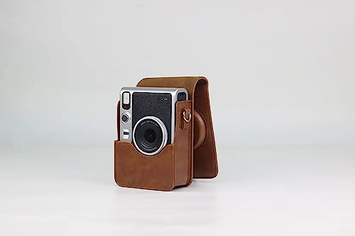 Instax Mini EVO - Brown + Instax Mini Instant Film Sheets - 60 Sheets + microSD Memory Card - 32GB + Small Padded Carrying Case + SD Card Reader + Microfiber Cleaning Cloth