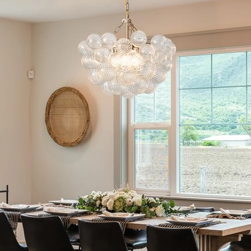 Nordic Bubble Ball Swirled Modern Chandelier - 36" adjustable chain