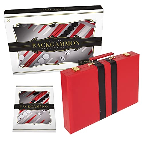 Backgammon Set - Premium Leather Case Strategy & Tip Guide
