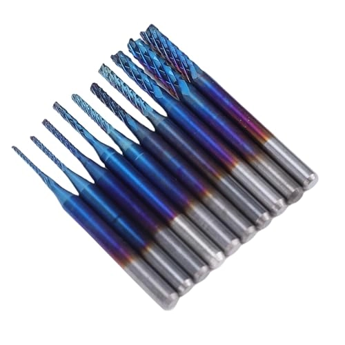 End Mill Set - 0.8-3mm 1/8in 10 pcs