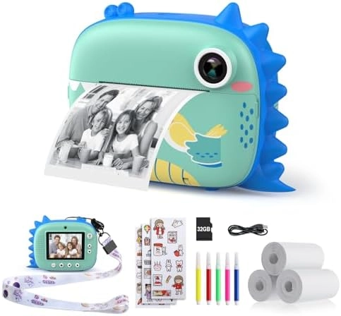 MZA STORES Kids Instant Print Camera - 32G 2.5K 48MP