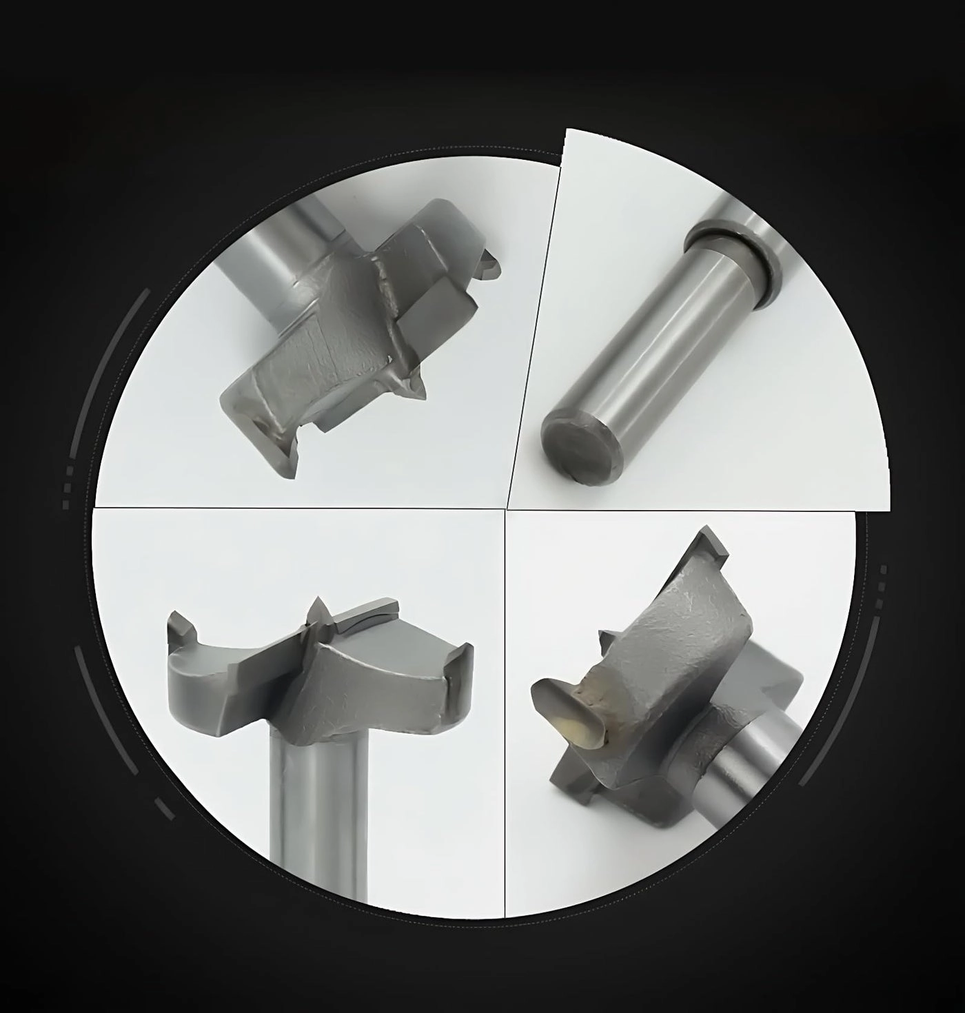 Forstner Drill Bits - Cemented Carbide Carbon High Speed Steel 6PCS 30-60mm