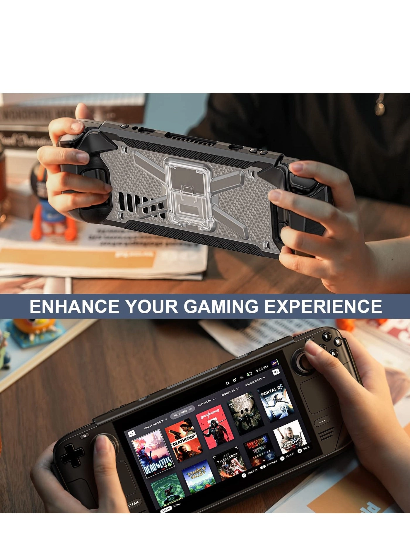 Protective Case for Steam Deck - Kickstand TPU Black