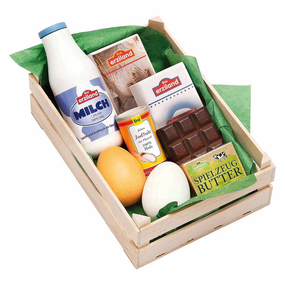 Erzi Baking Ingredients Playset - Wooden 9 pcs (TBOX-28151)