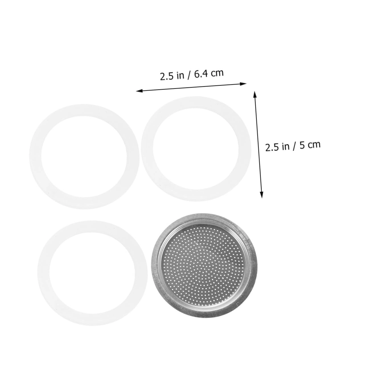 Coffee Pot Gasket - 6.40X5.00X0.20cm + Filter