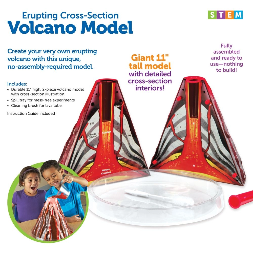 Erupting Cross-Section Volcano Model Earth Science - 6 years+