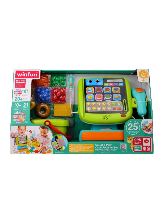 WinFun Count & Play Cash Register Store Playset - 25 pcs