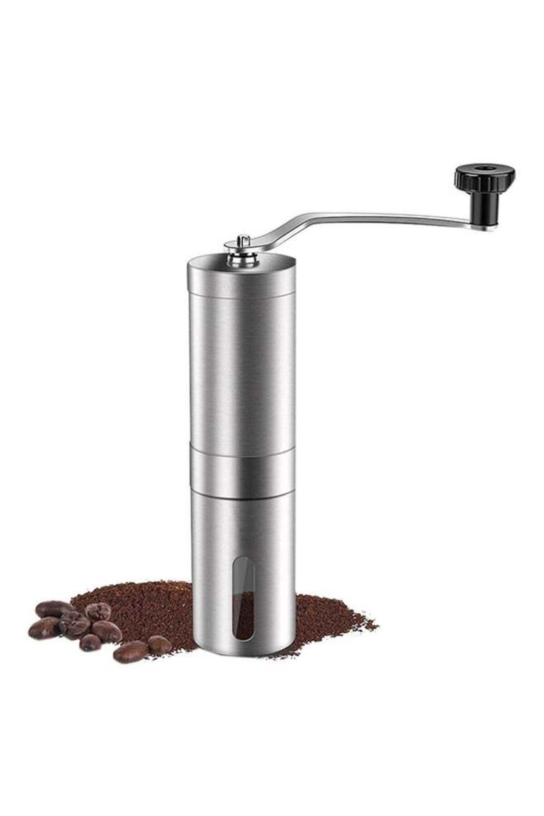 Manual Coffee Grinder - Stainless Steel Burr Al-alloy Body Wood Handle